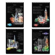 Блокнот А5 (146х206 мм), 80 л., гребень, картон, жесткая подложка, клетка, BRAUBERG, «City»