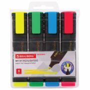 Набор маркеров текстовыделителей 4 цвета 1-5 мм BRAUBERG «ORIGINAL»