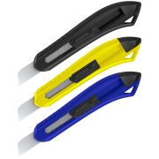 Нож канцелярский 18 мм Berlingo «Razzor 100», push-lock, ассорти, европодвес