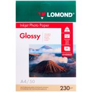 Фотобумага А4 для стр. принтеров Lomond, 230г/м2 (50л) гл.одн.