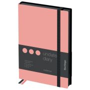 Ежедневник недатированный, В6, 136л., кожзам, Berlingo «Instinct», черный/фламинго, с резинкой