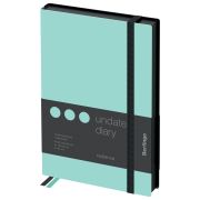 Ежедневник недатированный, В6, 136л., кожзам, Berlingo «Instinct», черный/мятный, с резинкой