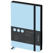 Ежедневник недатированный, В6, 136л., кожзам, Berlingo «Instinct», черный/аквамарин, с резинкой
