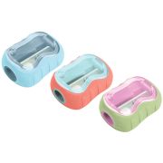 Точилка пластиковая Berlingo «Soft» 1 отверстие, контейнер, ассорти, туба