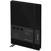 Ежедневник недатированный, В6, 136л., кожзам, Berlingo «DoubleBlack», черный, с рисунком, черный срез