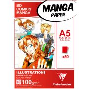 Скетчбук для маркеров 50л., А5 Clairefontaine «Manga Illustrations», на склейке, 100г/м2