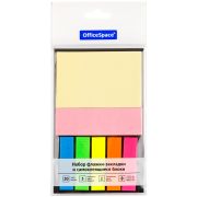 Закладки 48*12 мм 5 неоновых цвета, 75*51 мм 1 цвет., 75 *25 мм, 20 л OfficeSpace