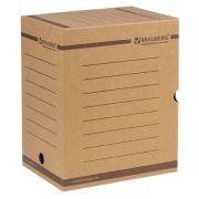 Короб архивный с клапаном А4 200 мм бурый BRAUBERG до 1800 листов, плотный, микрогофрокартон