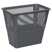 Корзина для бумаг СТАММ, 12л, прямоугольная, сетчатая, серая