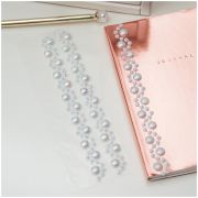 Наклейки акриловые MESHU «White pearls», 25*7см, стразы, 177 наклеек, инд. уп., европодвес