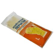 Перчатки латексные размер L хозяйственные желтые, Китай.