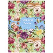 Скетчбук 80л., А5 BG «Рисую счастье», 7БЦ, матовая ламинация, блестки, белый блок с градиентом, 100г/м2