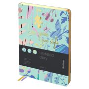 Ежедневник недатированный, А5, 136л., кожзам, Berlingo «Style», золотой срез, зеленый, с рисунком