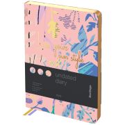 Ежедневник недатированный, А5, 136л., кожзам, Berlingo «Style», золотой срез, розовый, с рисунком