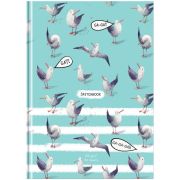 Скетчбук 80л., А5 BG «Чайки», 7БЦ, матовая ламинация, 100г/м2