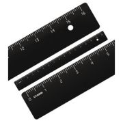 Линейка 16 см Стамм, пластиковая черная