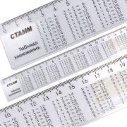 Линейка 20 см Стамм, прозрачная таблица умножения