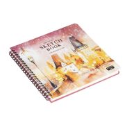 Скетчбук для акварели 20л., 190*190 Greenwich Line «Winter town», на гребне, 200г/м2