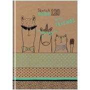 Скетчбук 120л., А5 BG «С друзьями», 7БЦ, матовая ламинация, трехцветный тонированный блок, 80г/м2