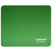 Коврик для мыши SONNEN «GREEN», резина + ткань, 220х180х3 мм