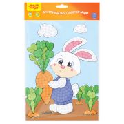 Аппликация помпонами Мульти-Пульти «Зайчик», 20*28см, с раскраской, европодвес