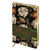 Ежедневник недатированный, А5, 136л., кожзам, Greenwich Line «Night garden. Dark olive», тон. блок