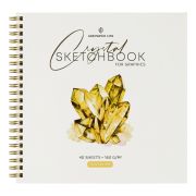 Скетчбук для графики и эскизов 40л., 190*190 Greenwich Line «Crystal. Golden Stone», на гребне, 160г/м2