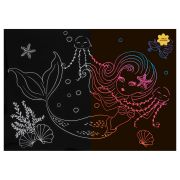 Гравюра с мультицветной основой ТРИ СОВЫ «Русалка», А4