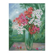 Алмазная мозаика ТРИ СОВЫ «Букет флоксов», 40*50см, холст на деревянном подрамнике, картонная коробка с пластиковой ручкой