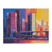 Алмазная мозаика ТРИ СОВЫ «Мегаполис», 40*50см, холст на деревянном подрамнике, картонная коробка с пластиковой ручкой