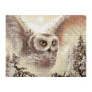 Алмазная мозаика ТРИ СОВЫ «Полярная сова», 40*50см, холст на деревянном подрамнике, картонная коробка с пластиковой ручкой