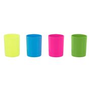 Подставка-стакан СТАММ «Лидер», пластиковая, круглая, неоновые цвета, ассорти
