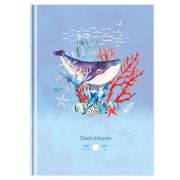 Скетчбук 100л., А5 BG «Подводное царство», 7БЦ, матовая ламинация, 100г/м2