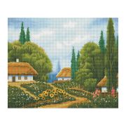 Алмазная мозаика ТРИ СОВЫ «Лето», 40*50см, холст, картонная коробка с пластиковой ручкой