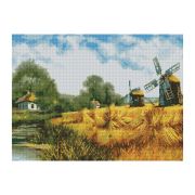 Алмазная мозаика ТРИ СОВЫ «Мельницы», 50*70см, холст, картонная коробка с пластиковой ручкой