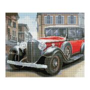 Алмазная мозаика ТРИ СОВЫ «Ретроавтомобиль», 40*50см, холст, картонная коробка с пластиковой ручкой