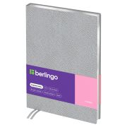Ежедневник недатированный, А5, 136л., кожзам, Berlingo «Metallic», сер. срез, серебряный металлик