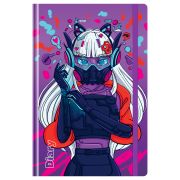 Ежедневник недатированный А5, 128л., 7БЦ, BG «Кибер-девушка», глянцевая ламинация, на резинке