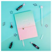 Ежедневник недатированный, А5, 136л., кожзам, MESHU «Space plans», тон. блок, резинка-фиксатор с подвеской, голографический срез, закладка-ляссе