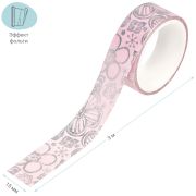 Клейкая лента декоративная MESHU «Pink elegance», 1,5см*3м