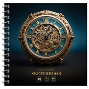 Скетчбук 40л., 170*170 BG «Steampunk.Time», на гребне, глянцевая ламинация, фольга, 120г/м2