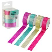 Набор клейких декоративных лент MESHU «Glitter lines», 4шт