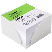 Блок для записей СТАММ «Имидж+», 9*9*4,5см, пластиковый бокс, белый