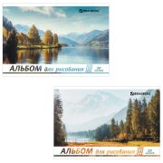 АЛЬБОМ для рисования А4 20 листа на скобе «Природа» BRAUBERG обложка картон