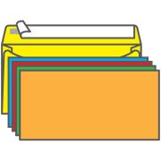 Конверт почтовый С65 114*229 мм, ЧИСТЫЙ, отр. лента, радуга (5 цв.*2шт.)